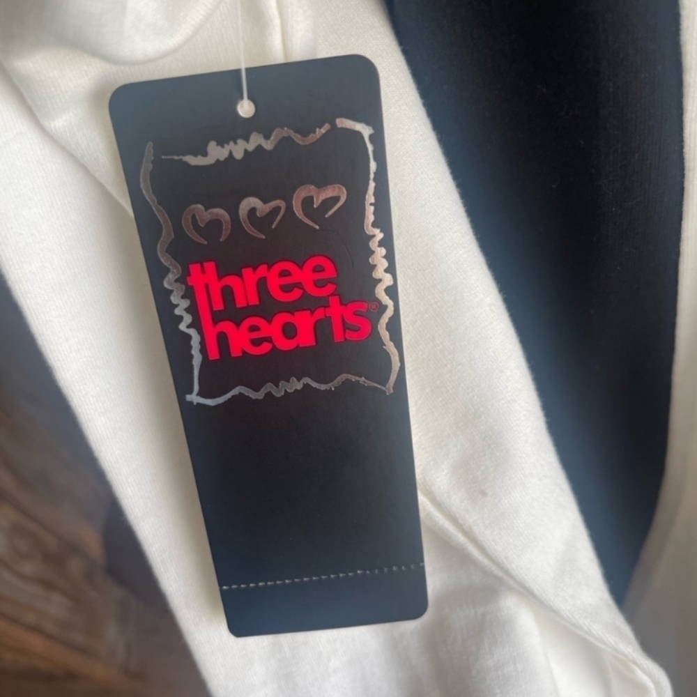 Three Hearts Women's Jacket Zip Front Closure Black Embellishment Si… - Picture 5 of 11